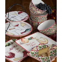 Budget ⭐ Certified International Napa 13.5 In. Multi-Colored Earthenware Chip And Dip 😉 -Serveware Store Online unnamed file 1420