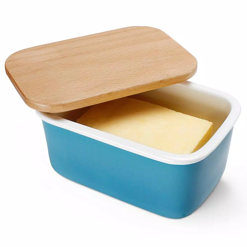 Discount π Sweese Large Butter Dish With Beech Wooden Lid β Steel Blue, Set Of 1 π― 3 Discount π Sweese Large Butter Dish With Beech Wooden Lid β Steel Blue, Set Of 1 π―