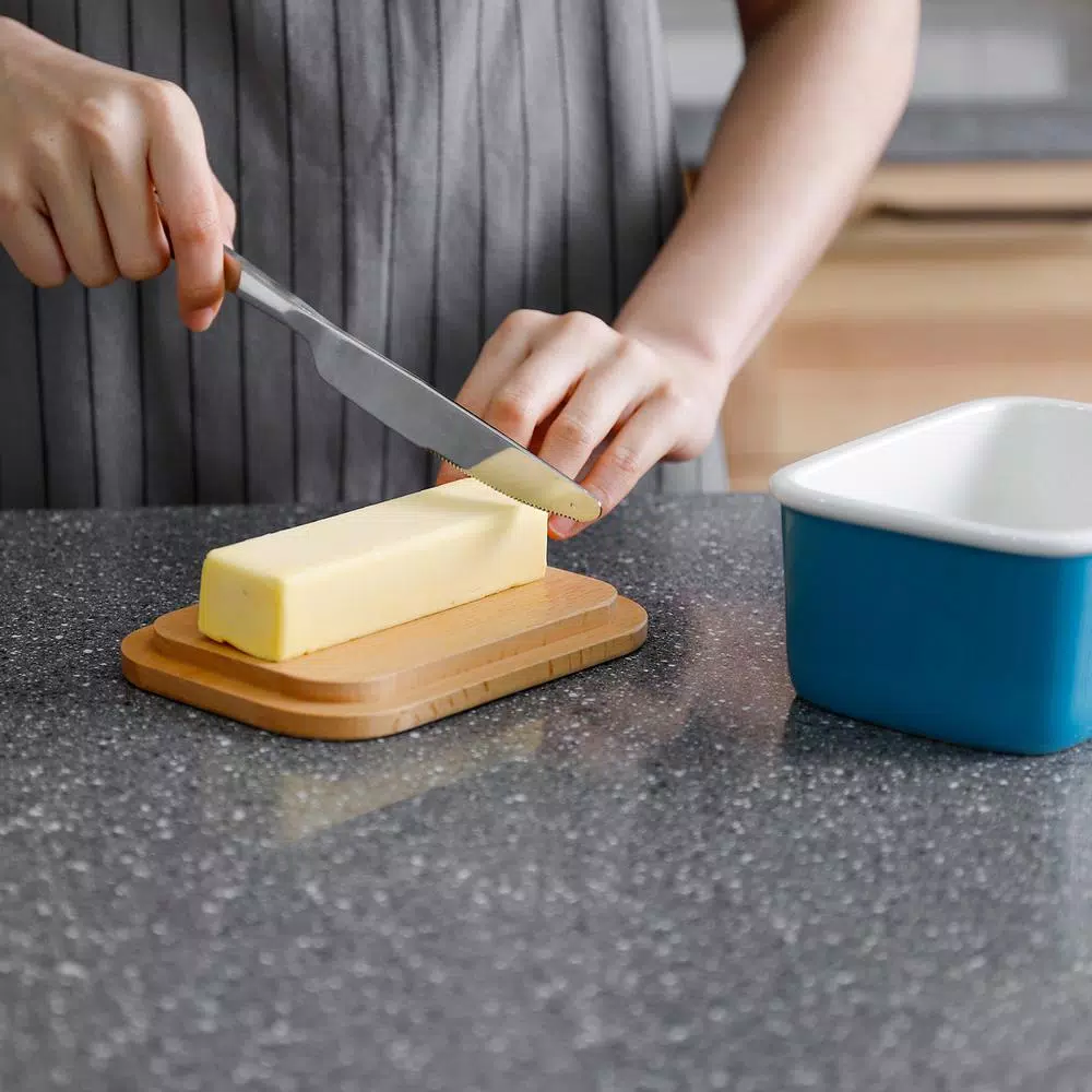 Discount π Sweese Large Butter Dish With Beech Wooden Lid β Steel Blue, Set Of 1 π― 5 Discount π Sweese Large Butter Dish With Beech Wooden Lid β Steel Blue, Set Of 1 π― - Image 3