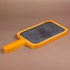 Brand new 💯 Creative Home 14.4 In. X 6.5 In. Natural Finish Pine Wood With Slate Insert Paddle Cheese Board Serving Board 🔔 -Serveware Store Online unnamed file 1457