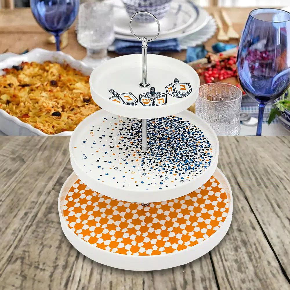 Brand new ๐ Godinger 10.75 In. X 2.25 In. Chanukah 3-Tier Serving Tray ๐ฅ 6 Brand new ๐ Godinger 10.75 In. X 2.25 In. Chanukah 3-Tier Serving Tray ๐ฅ - Image 4