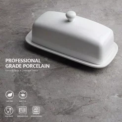 Coupon 🔔 Sweese 4 Oz. White Porcelain Butter Dishes For East WWest Coast Butter (Set Of 1) 👏 -Serveware Store Online unnamed file 1487