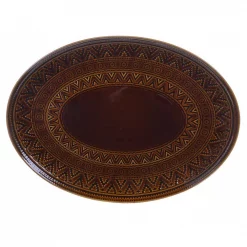 Best deal 👍 Certified International 15.75 In. Multi-Colored Stoneware Aztec Brown Oval Platter 😀