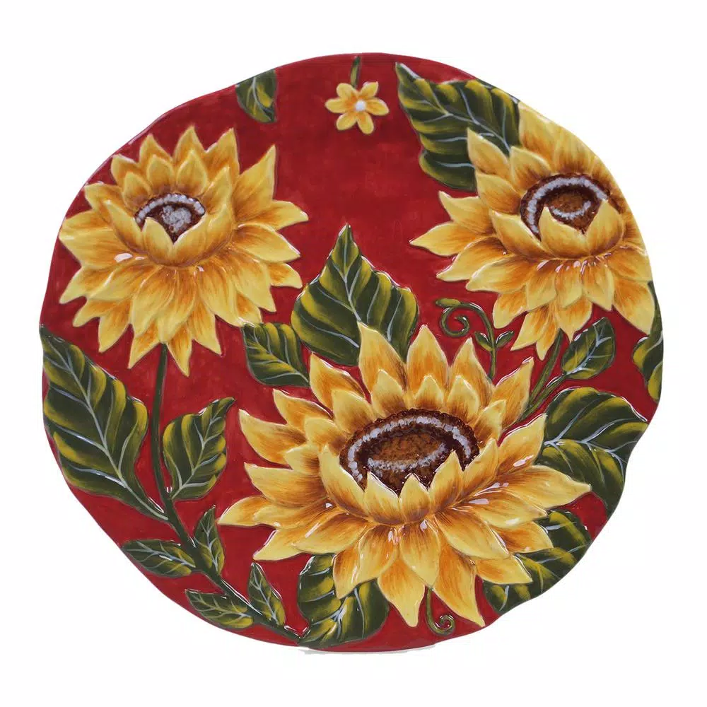 Discount ❤️ Certified International Sunset Sunflower Ceramic Round Platter ✨ 3 Discount ❤️ Certified International Sunset Sunflower Ceramic Round Platter ✨