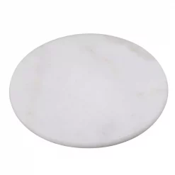 Discount 👍 Creative Home Genuine 8 Dia. Off-White Natural Marble Round Trivet, Cheese Serving Board Platter For Fine Dinning ⭐