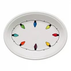 New 🤩 Fiesta 11 5/8″ White Ceramic Fiesta Lights Medium Oval Platter 💯