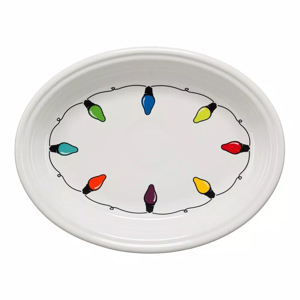 New ๐คฉ Fiesta 11 5/8โณ White Ceramic Fiesta Lights Medium Oval Platter ๐ฏ 2 New ๐คฉ Fiesta 11 5/8โณ White Ceramic Fiesta Lights Medium Oval Platter ๐ฏ