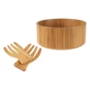 Deals 🤩 Classic Cuisine 10.25 In. Round Bamboo Salad Bowl With Utensils 🤩