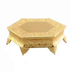 Wholesale 💯 Benzara Hexagonal 16 In. Gold Metal Wedding Cake Stand 🛒