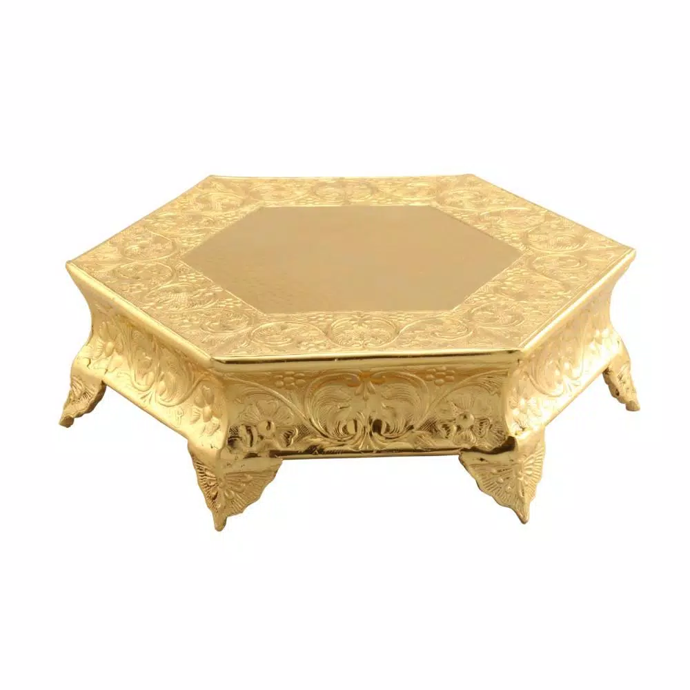 Wholesale 💯 Benzara Hexagonal 16 In. Gold Metal Wedding Cake Stand 🛒 3 Wholesale 💯 Benzara Hexagonal 16 In. Gold Metal Wedding Cake Stand 🛒