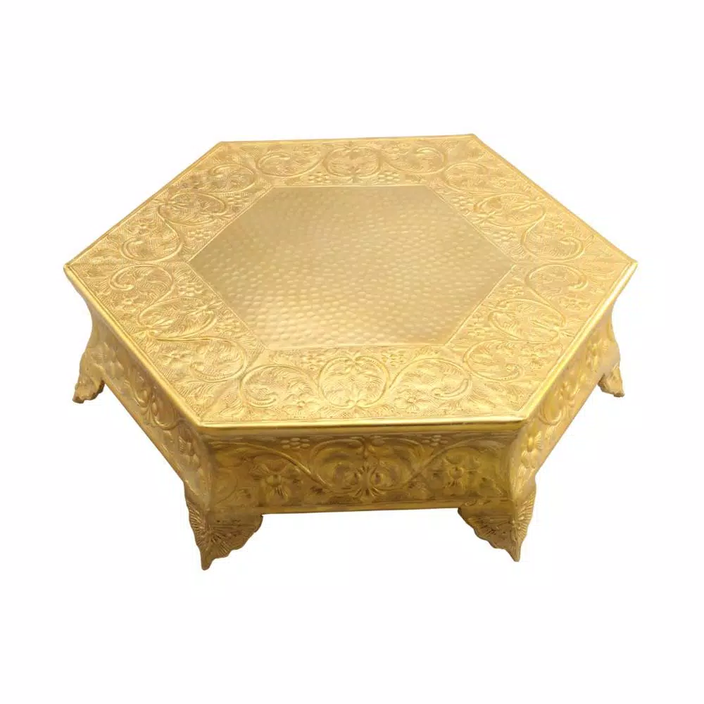 Wholesale 💯 Benzara Hexagonal 16 In. Gold Metal Wedding Cake Stand 🛒 4 Wholesale 💯 Benzara Hexagonal 16 In. Gold Metal Wedding Cake Stand 🛒 - Image 2