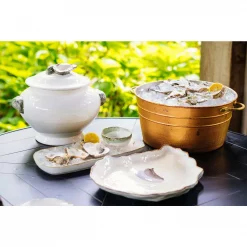 Promo 🎉 Abigails 6.5 In. L X 15 In. W X 1 In. H Seaside Ivory And Green Medium Ceramic Tray ⌛ -Serveware Store Online unnamed file 178