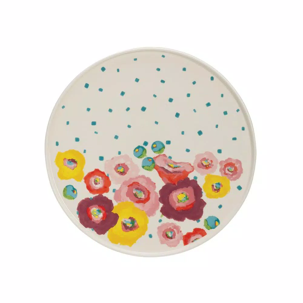 Cheap π 3R Studios Single-Tier White Stoneware Cake Stand With Multicolor Flowers π 4 Cheap π 3R Studios Single-Tier White Stoneware Cake Stand With Multicolor Flowers π - Image 2
