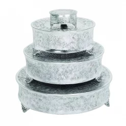 Hot Sale 💯 Benzara Silver Aluminum Cake Stand 😀