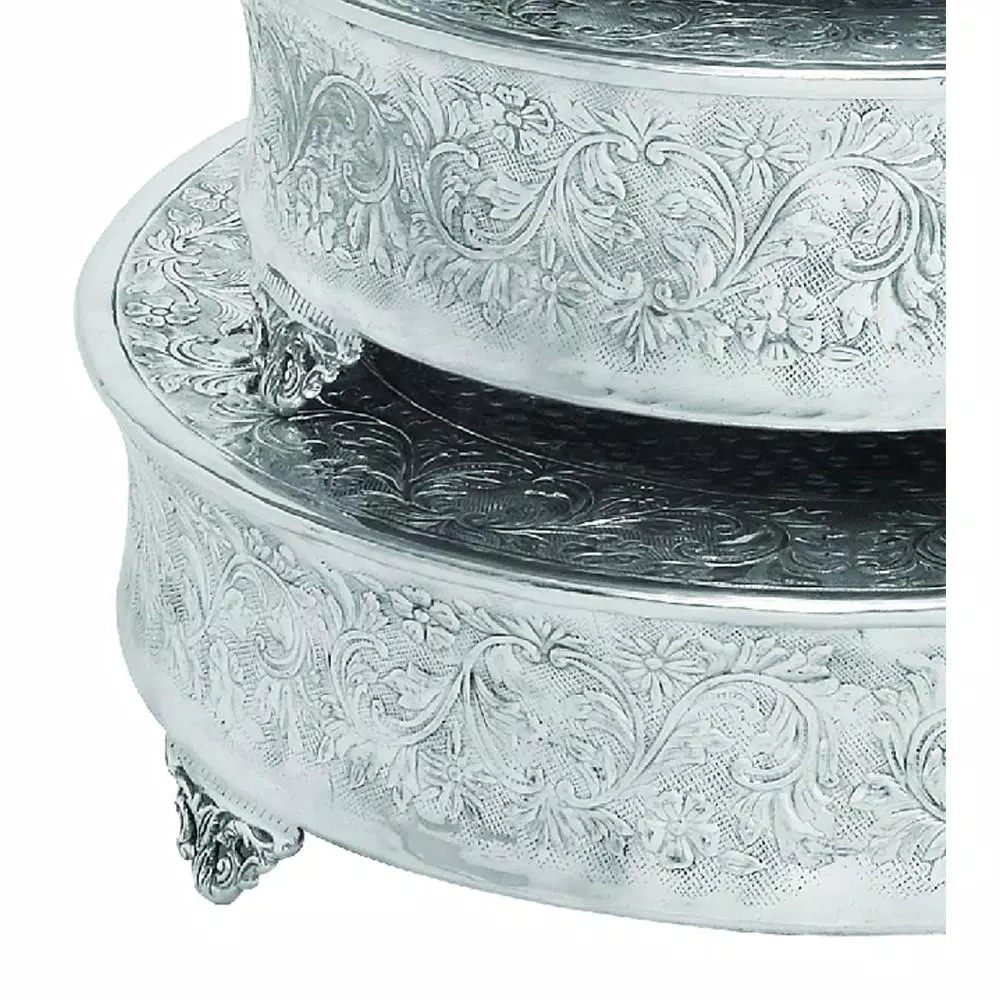 Hot Sale 💯 Benzara Silver Aluminum Cake Stand 😀 7 Hot Sale 💯 Benzara Silver Aluminum Cake Stand 😀 - Image 5