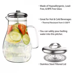 Coupon 👏 Classic Cuisine 64 Oz. Glass Pitcher With Lid 😀 -Serveware Store Online unnamed file 210