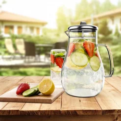 Coupon 👏 Classic Cuisine 64 Oz. Glass Pitcher With Lid 😀 -Serveware Store Online unnamed file 211