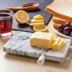 Hot Sale 👍 Fox Run 8 In. W X 5 In. D Marble Cheese Board With Slicer ❤️ -Serveware Store Online unnamed file 231