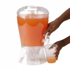 Hot Sale 😍 Mind Reader 24 Oz. Clear Beverage Dispenser With Fruit Infuser And Ice Cone Drink Holder With Lid, Perfect For Parties ⭐ -Serveware Store Online unnamed file 24