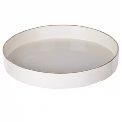 Cheap 👍 Benzara White Sturdy Plastic Round Tray ⌛