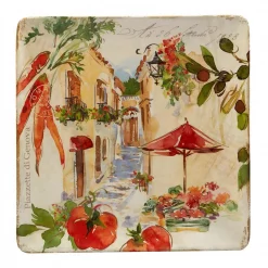 Best reviews of 👍 Certified International Piazzette Multi-Colored 12.5 In. Ceramic Square Platter 🎁