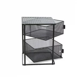 Brand new ❤️ Mind Reader Rotating All Purpose 2 Tier Shelf, Baskets, Drawers With Magnets, Black 🎁
