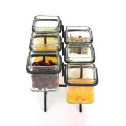 Brand new ❤️ Mind Reader 48 Oz. 6-Compartment Black Metal Condiment Server Jar Stand, Garnish Station For Restaurant, Bars, Removable Jars ⌛ -Serveware Store Online unnamed file 286