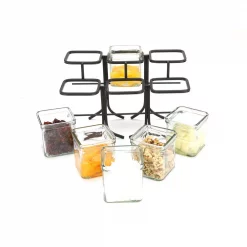 Brand new ❤️ Mind Reader 48 Oz. 6-Compartment Black Metal Condiment Server Jar Stand, Garnish Station For Restaurant, Bars, Removable Jars ⌛ -Serveware Store Online unnamed file 287