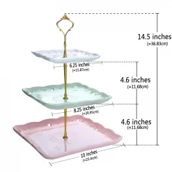 Budget 😀 MALACASA 3-Tiered Assorted Colors Cupcake Tower Stand Square Tiered Dessert Stand Serving Tray 👍 -Serveware Store Online unnamed file 333
