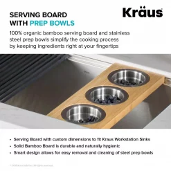 Brand new 🧨 KRAUS 16.75 In. Workstation Kitchen Sink Composite Serving Board Set With Round Stainless Steel Bowls 🔥 -Serveware Store Online unnamed file 391