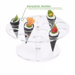 Brand new 😍 Mind Reader 9.75 In. W X 4.25 In. H X 9.75 In. L Round Clear Acrylic 14-Slot Ice Cream Cone Holder Food Cone Serving Tray 🧨 -Serveware Store Online unnamed file 399