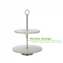 Brand new 🎉 Mind Reader White 2 Tier Marble Pastry Stand, Party Pastry Display, Cupcake Stand Holder, Tiered Serving Dessert Display Tray 🌟 -Serveware Store Online unnamed file 407