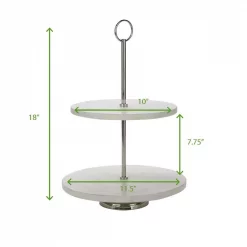 Brand new 🎉 Mind Reader White 2 Tier Marble Pastry Stand, Party Pastry Display, Cupcake Stand Holder, Tiered Serving Dessert Display Tray 🌟 -Serveware Store Online unnamed file 411