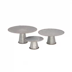 Best deal ✔️ LITTON LANE Round Gray Iron Cake Stands With Copper Scalloped Edges (Set Of 3) 💯