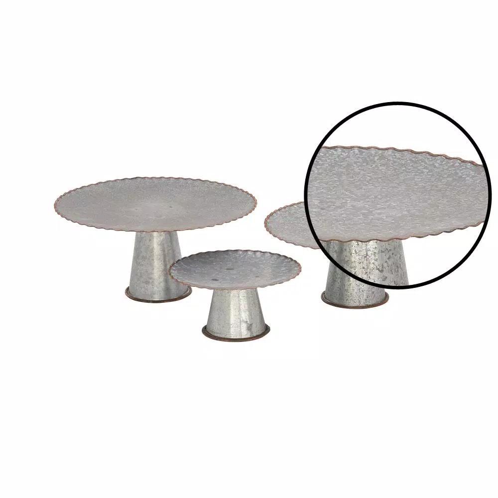 Best deal ✔️ LITTON LANE Round Gray Iron Cake Stands With Copper Scalloped Edges (Set Of 3) 💯 4 Best deal ✔️ LITTON LANE Round Gray Iron Cake Stands With Copper Scalloped Edges (Set Of 3) 💯 - Image 2