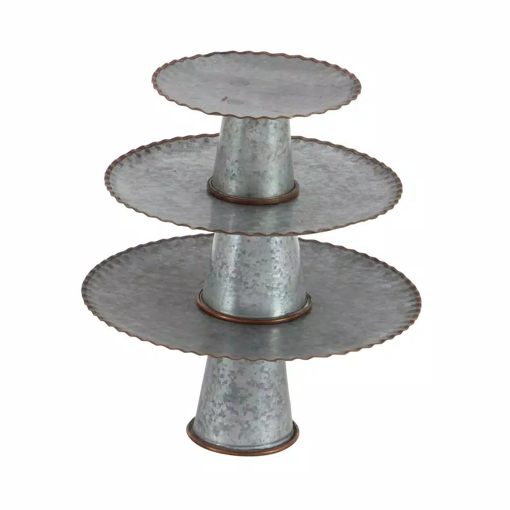 Best deal ✔️ LITTON LANE Round Gray Iron Cake Stands With Copper Scalloped Edges (Set Of 3) 💯 5 Best deal ✔️ LITTON LANE Round Gray Iron Cake Stands With Copper Scalloped Edges (Set Of 3) 💯 - Image 3