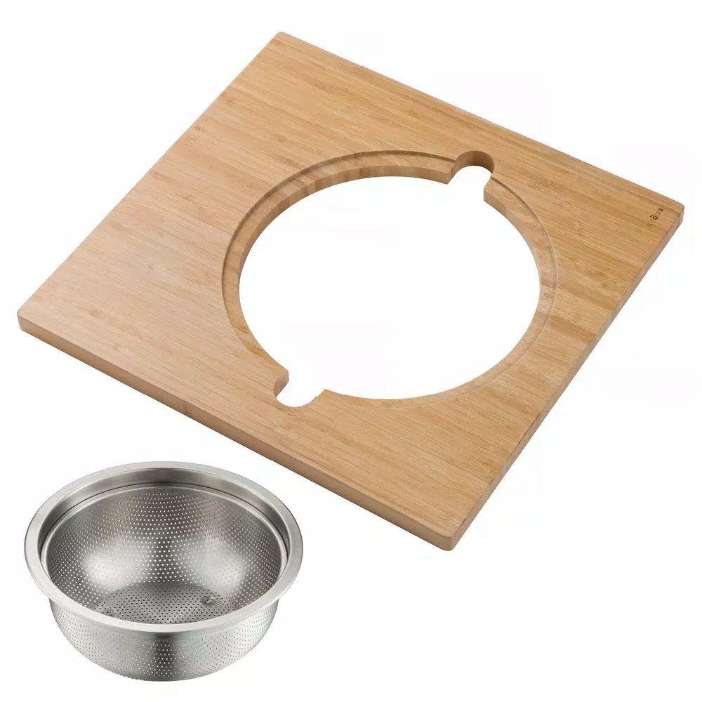 Buy ๐ KRAUS 16.75 In. Workstation Kitchen Sink Serving Board Set With Stainless Steel Colander ๐ 4 Buy ๐ KRAUS 16.75 In. Workstation Kitchen Sink Serving Board Set With Stainless Steel Colander ๐ - Image 2