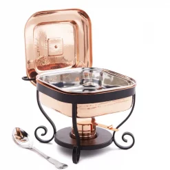 Coupon π Old Dutch 11 In. X 10 In. X 9 In. π¨ Hammered Copper Chafing Dish And 3 Qt. Stainless Steel Spoon π