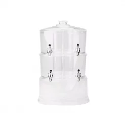 Best Pirce ✔️ Mind Reader 2-Gal. Clear Beverage Dispenser 2-Tier Stackable And 4-Compartment Drink Holder With Lids 😀