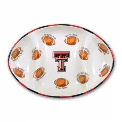 Best Pirce 🎁 Magnolia Lane Texas Tech Ceramic Football Tailgating Platter 🔔