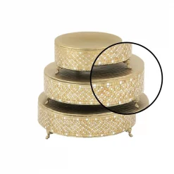 Deals 😉 LITTON LANE Gold Iron And Glass Mosaic Round Cake Stand (Set Of 3) 🔥 -Serveware Store Online unnamed file 547