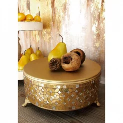 Deals 😉 LITTON LANE Gold Iron And Glass Mosaic Round Cake Stand (Set Of 3) 🔥 -Serveware Store Online unnamed file 548