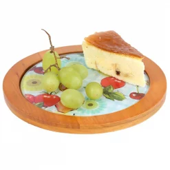 Brand new ✨ Creative Home 7.5 In. Round Tempered Glass Trivet Serving Board, Fruit Pattern With Solid Wood Trim 😍 -Serveware Store Online unnamed file 572
