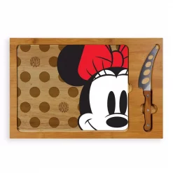 Hot Sale 🔥 TOSCANA 15.4 In. Minnie Mouse Icon Glass Top Serving Tray And Knife Set 🌟
