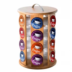 Best deal ๐ Creative Home Natural Bamboo Single Serve Revolving Carousel Coffee Pod Holder Organizer ๐