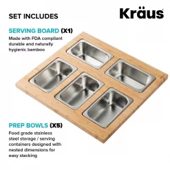 Best Pirce 🔥 KRAUS 16.75 In. Workstation Kitchen Sink Composite Serving Board Set With Rectangular Stainless Steel Bowls 🧨 -Serveware Store Online unnamed file 626