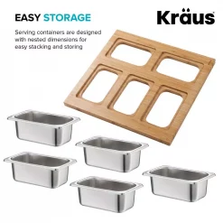 Best Pirce 🔥 KRAUS 16.75 In. Workstation Kitchen Sink Composite Serving Board Set With Rectangular Stainless Steel Bowls 🧨 -Serveware Store Online unnamed file 633