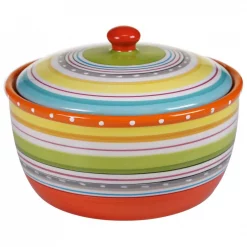 Brand new 🧨 Certified International Mariachi Multi-Colored 2.5 Qt Bean Pot With Lid ✨