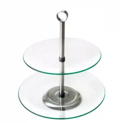 New 💯 Chef Buddy 2-Tier Round Glass Buffet And Dessert Stand 🎁