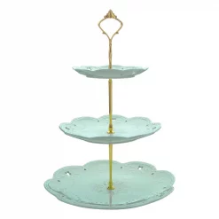 Cheapest ⭐ MALACASA 3-Tiered Green Cupcake Tower Stand Porcelain Round Tiered Serving Stand For Dessert Cake ✔️